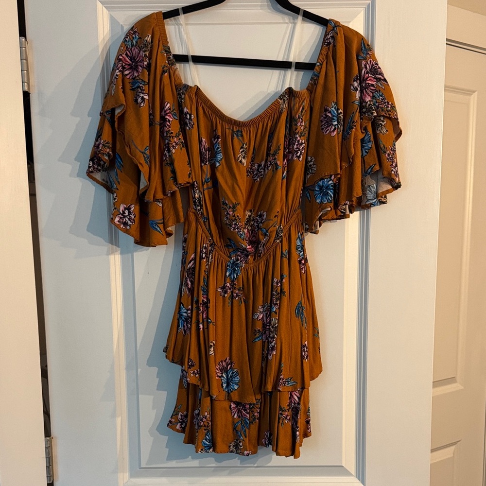 Floral Ruffle Sleeve Dress
